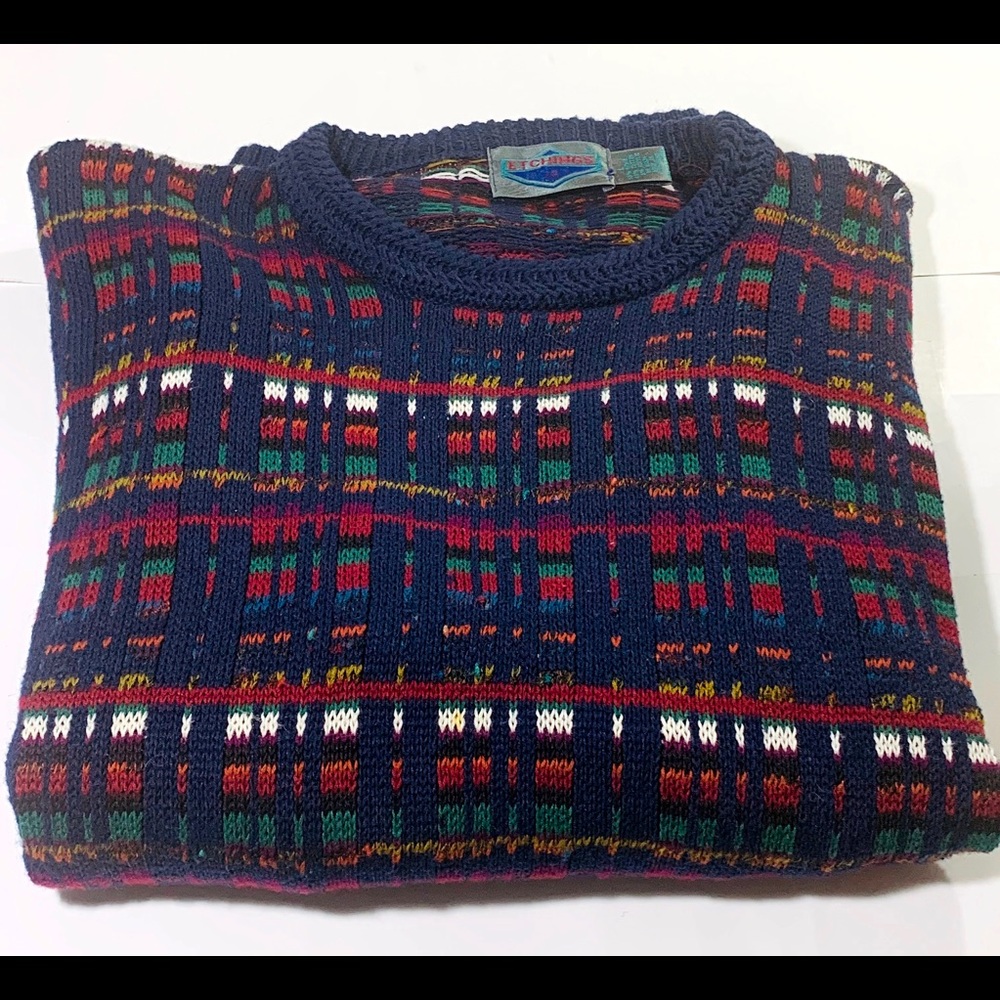 VTG. Men’s Large Etchings Abstract Sweater